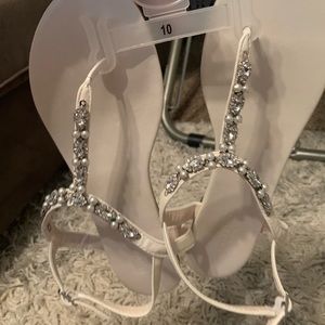 Crystal tong sandals never worn
